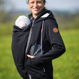 Angel Wings Babywearing Hoodie Black