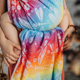 Dragonfly Rainbow Light Woven Wrap by LennyLamb