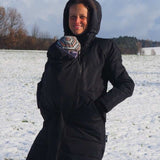 Angel Wings Babywearing Long Coat Black