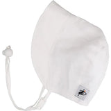 White Linen Infant and Toddler UPF50+ Sun Protection Bonnet