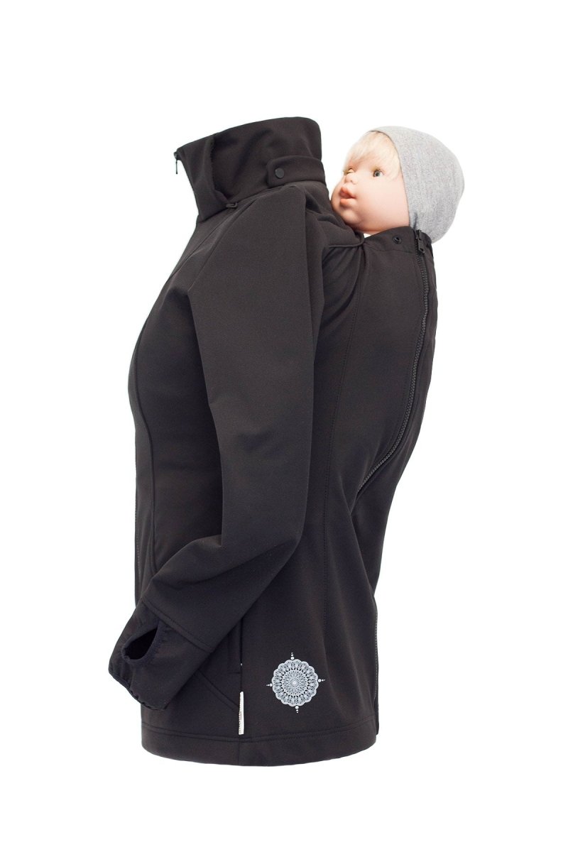 Angel Wings Babywearing Softshell Jacket Black – Little Zen One