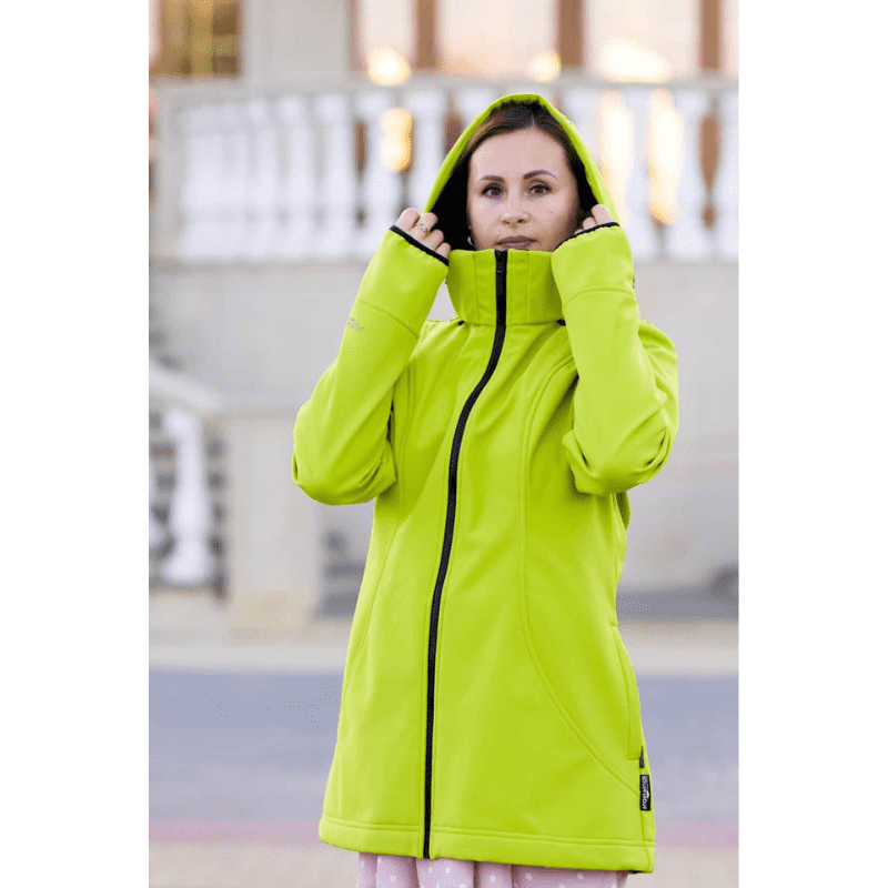 Angel Wings Babywearing Softshell Jacket Bright green Little Zen One