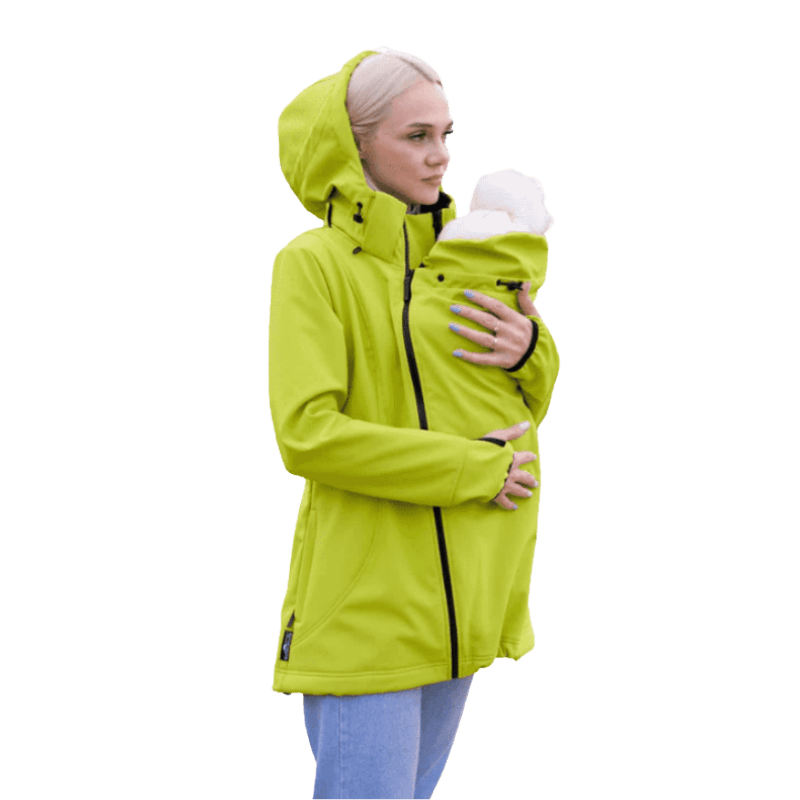 Angel Wings Babywearing Softshell Jacket Bright green – Little Zen One