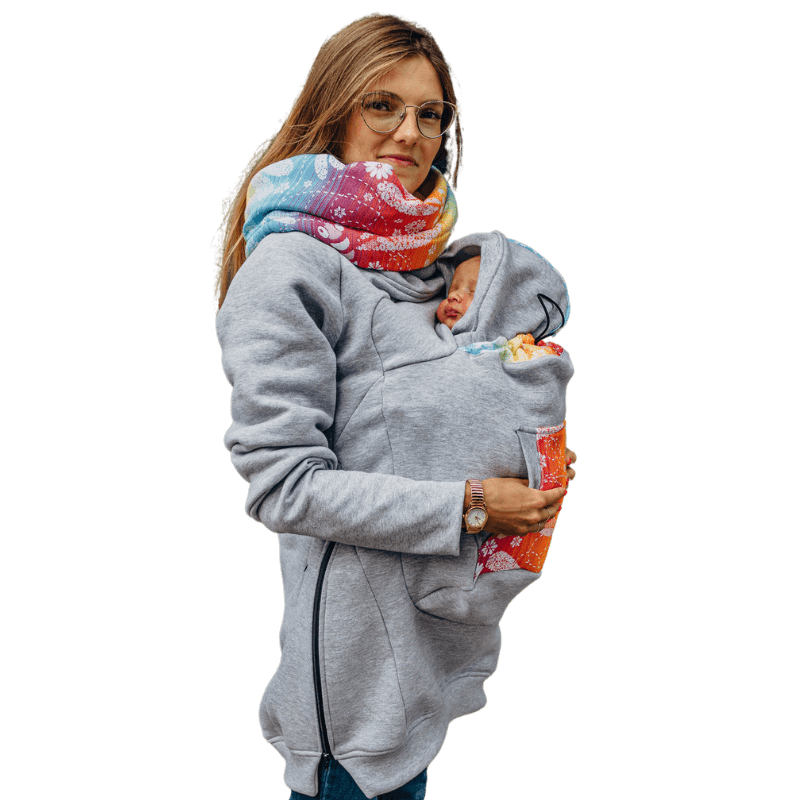 Grey with Dragonfly Rainbow Babywearing Sweatshirt 3.0 by LennyLamb - Babywearing OuterwearLittle Zen One